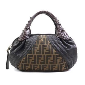 Fendi Zucca Spy Bag Brown Gold Canvas Leather